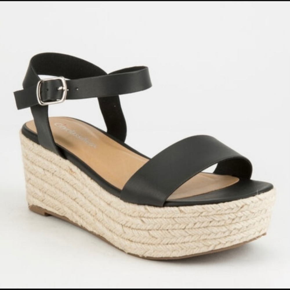 CityClassified Black Platform Sandals
